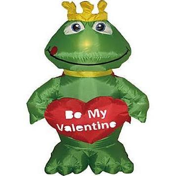 4' Inflatable Frog Prince Valentine's DayOutdoor Decoration - IMAGE 1