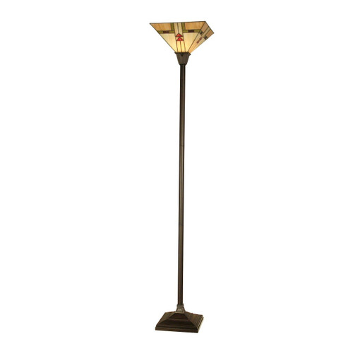 70.5" Mica Bronze Arrowhead Mission-Style Hand Crafted Glass Torchiere Lamp - IMAGE 1