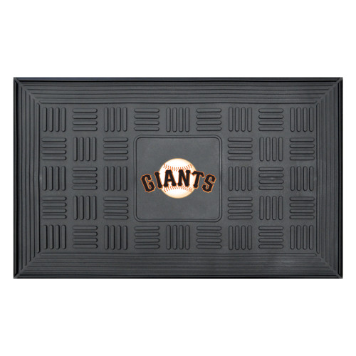 19.5" x 31.25" Black MLB San Francisco Giants Team Medallion Outdoor Door Mat - IMAGE 1