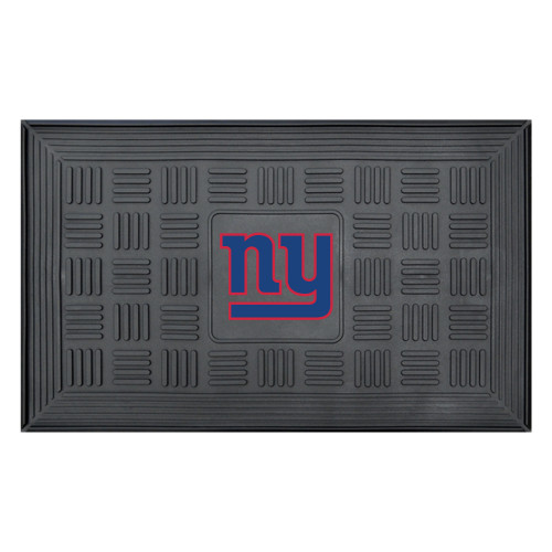 19.5" x 31.25" Blue and Black NFL New York Giants 3-D Team Medallion Doormat - IMAGE 1