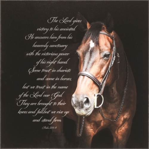 Bible Verse Printed Square Wall Plaque - 16" -  Black and Brown - IMAGE 1