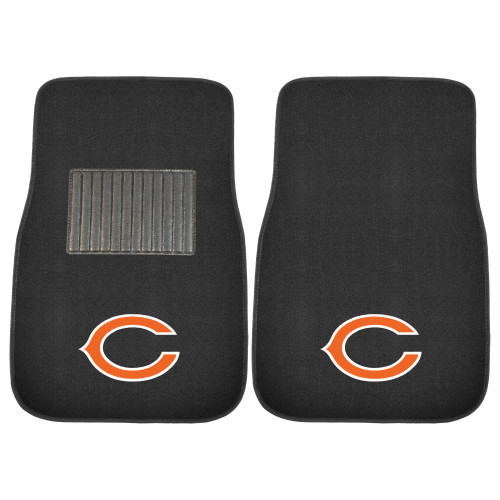 17" x 25.5" Black and Red NFL Chicago Bears Embroidered Front Car Mat Set - IMAGE 1