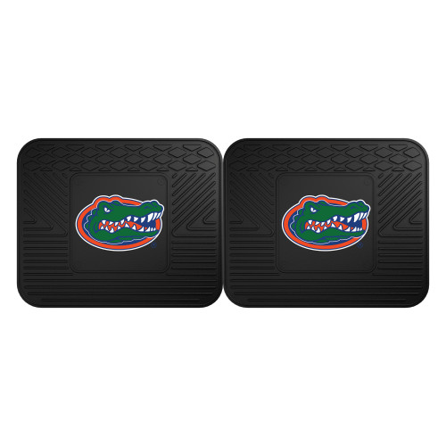 Set of 2 Black and Green NCAA University of Florida Gators Heavy Duty Rear Car Floor Mats 14" x 17" - IMAGE 1