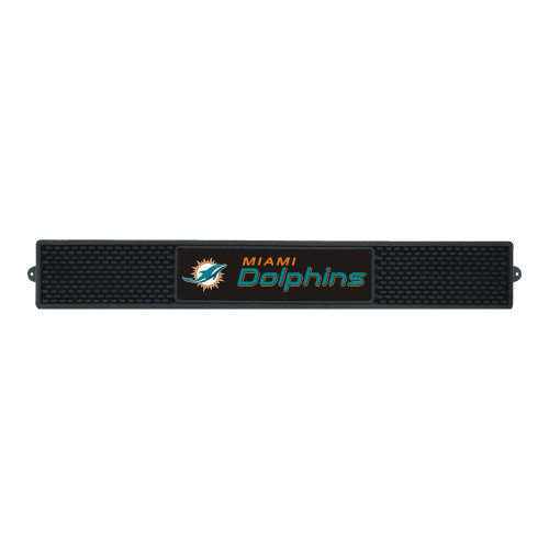 3.25" x 24" Black NFL Miami Dolphins Drink Mat Tailgate Accessory - IMAGE 1