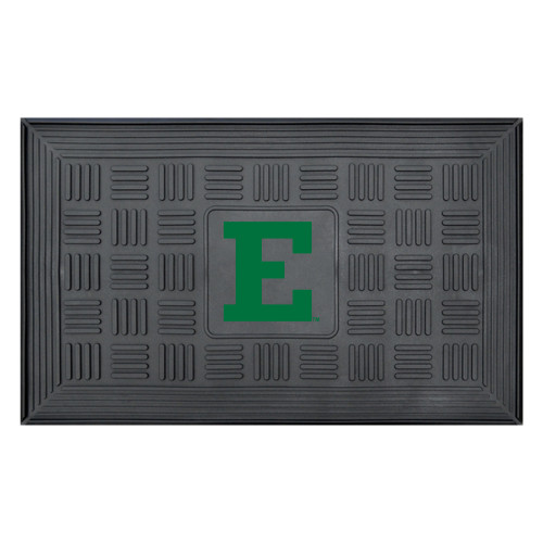 19.5" x 31.25" Black and Green NCAA Eastern Michigan University Eagles 3-D Team Medallion Door Mat - IMAGE 1