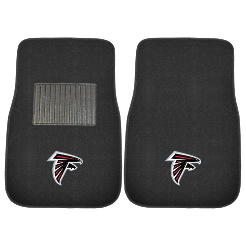 Set of 2 Black NFL Atlanta Falcons Embroidered Car Mats 17" x 25.5" - IMAGE 1