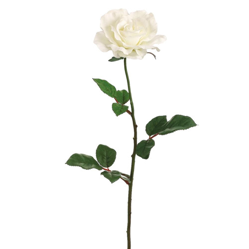 Large Single Rose Blossom Artificial Stem Spray - 27" - Cream - Set of 24 - IMAGE 1