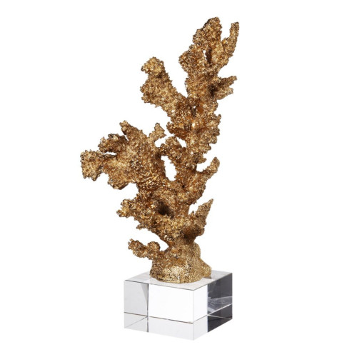 Coral Decorations with Clear Base - 12.5" - Gold - IMAGE 1