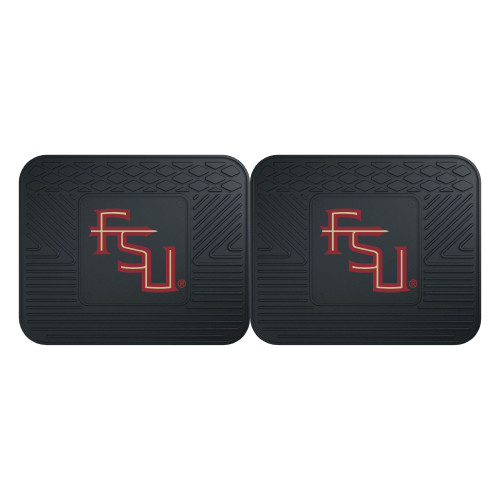 Set of 2 Black and Red NCAA Florida State University Seminoles Heavy Duty Car Floor Mats 14" x 17" - IMAGE 1