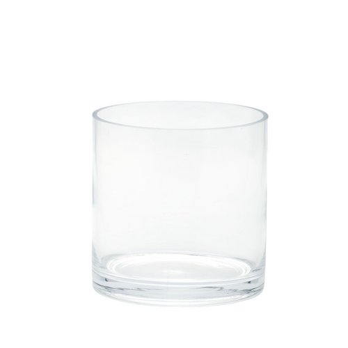 6" Clear Cylindrical Hand Blown Glass Vase - IMAGE 1