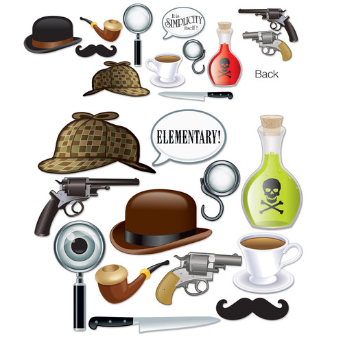 Club Pack of 144 Multi-Color Detective Photo Fun Signs 12.5" - IMAGE 1