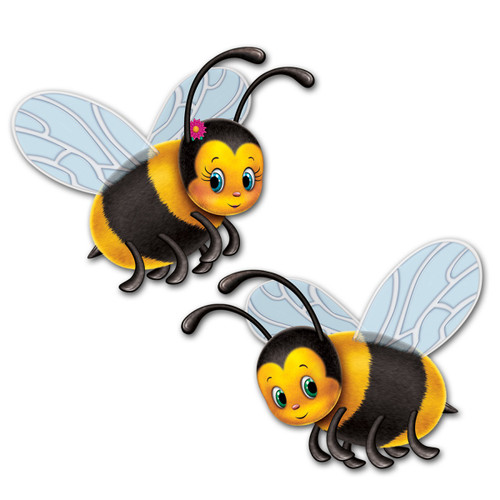 Club Pack of 24 Yellow and Black Bumblebee Party Cutout Decorations 17" - IMAGE 1