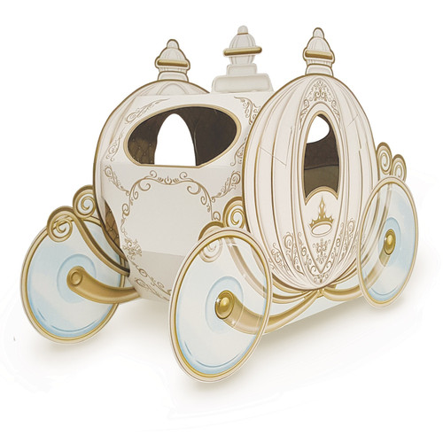 Club Pack of 12 White and Gold 3-D Cinderella Pumpkin Carriage Centerpieces 11" - IMAGE 1
