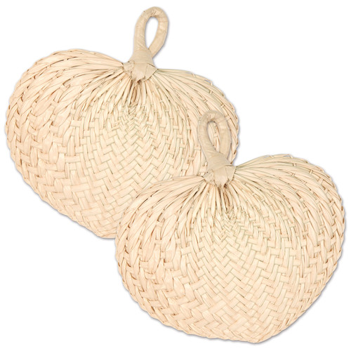 Pack of 6 Beige Raffia Fan Laua Celebrations Decors 12.5" - IMAGE 1