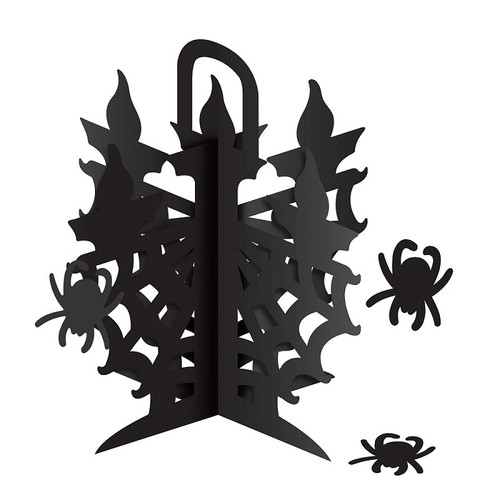 Club Pack of 12 Black 3-D Spiderweb Candelabra Halloween Centerpiece 11.5" - IMAGE 1