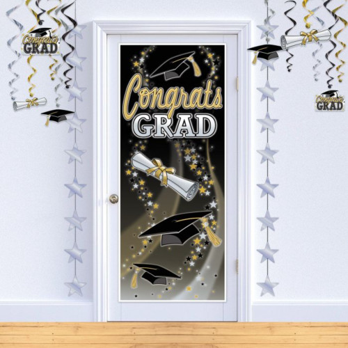 Metallic Star Stringer Hanging Party Garland- 6.5' - Silver - Club Pack of 12 - IMAGE 1