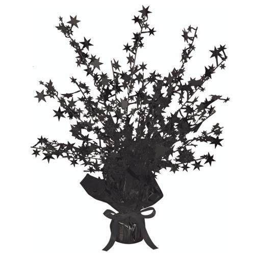 Club Pack of 12 Black Star Gleam 'N Burst Centerpiece Party Decorations 15" - IMAGE 1