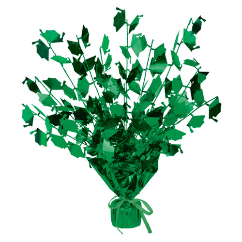 Club Pack of 12 Green Foil Spray Graduate Cap Gleam 'N Burst Centerpieces 15" - IMAGE 1