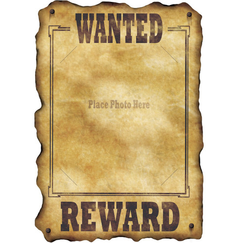 Club Pack of 12 Brown Country Western Wanted Sign Cutout Decors 17" - IMAGE 1