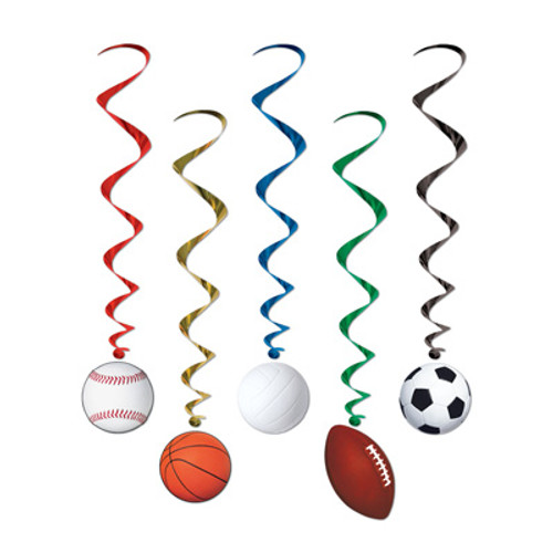 Club Pack of 30 Multi-Color Sports Ball Spiral Whirls 40" - IMAGE 1