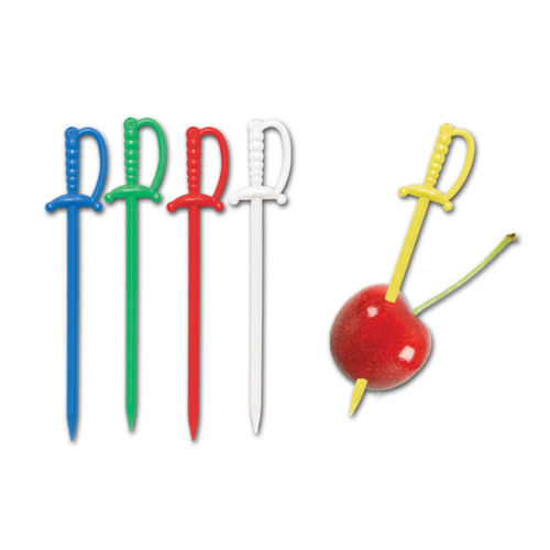 Club Pack of 600 Multi-Colored Plastic Sword Food, Drink or Decoration Party Picks 3" - IMAGE 1