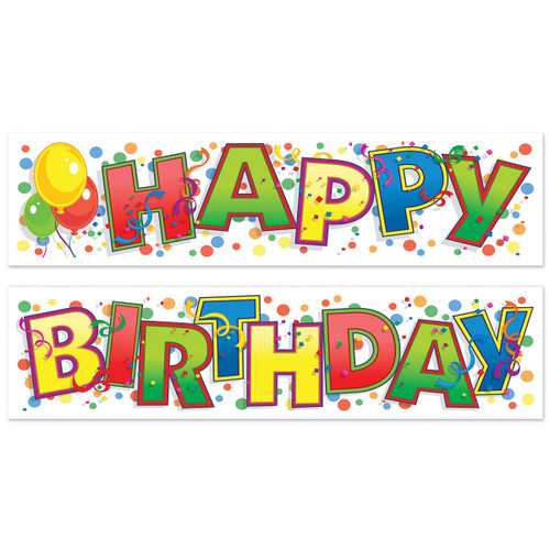 Club Pack of 24 Vibrantly Colored "Happy Birthday" Banner Hanging Decors 5' - IMAGE 1