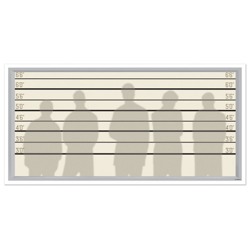 Pack of 6 Beige and Black Criminal Line Up Photo Party Backdrop Decors 62" - IMAGE 1