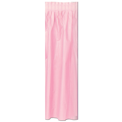 Pleated Disposable Picnic Party Table Skirts - 29' - Pink - Pack of 6 - IMAGE 1
