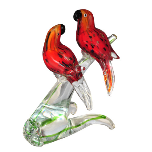 8.75" Love Birds Hand Blown Decorative Figurine - IMAGE 1