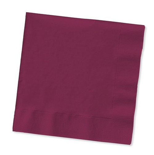 Club Pack of 500 Burgundy Red Solid 3-Ply Disposable Lunch Napkins 6.5" - IMAGE 1