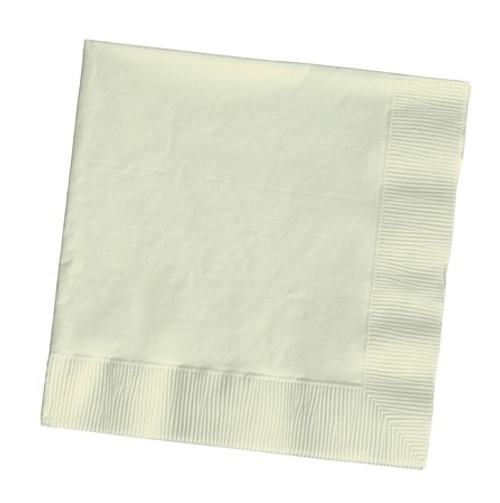 Club Pack of 500 Creamy Ivory Solid 3-Ply Disposable Lunch Napkins 6.5" - IMAGE 1