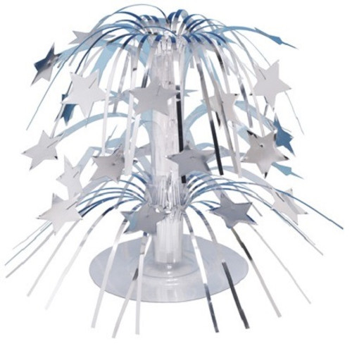 Pack of 6 Mini Silver Stars Cascading Centerpiece Party Decorations 8.5" - IMAGE 1