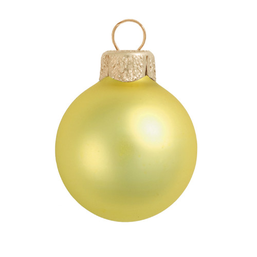 2ct Matte Soft Yellow Glass Ball Christmas Ornaments 6" (150mm) - IMAGE 1