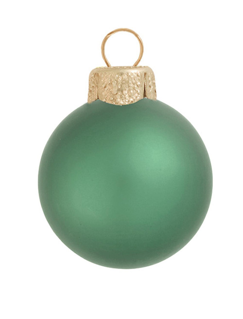 6ct Soft Green Matte Glass Christmas Ball Ornaments 4" (100mm) - IMAGE 1