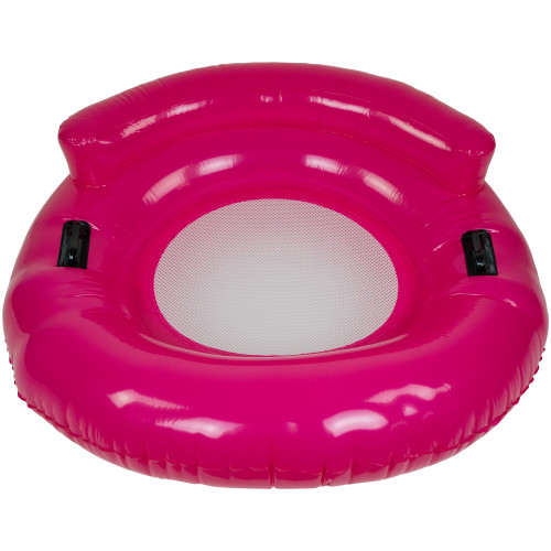 43" Pink Bubble Seat Inflatable Swimming Pool Float - IMAGE 1