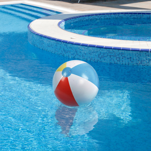 16" Multi-Color 6 Panel Inflatable Beach Ball - IMAGE 1