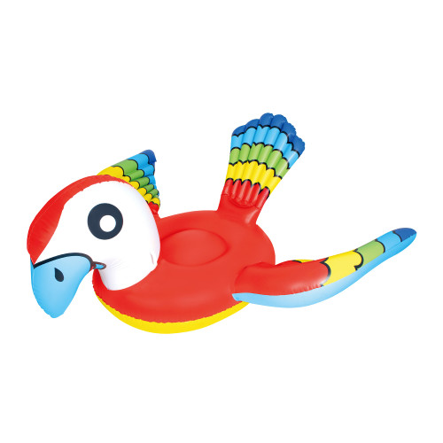 87" Red and Blue Jumbo Parrot Ride-On Inflatable Swimming Pool Float - IMAGE 1