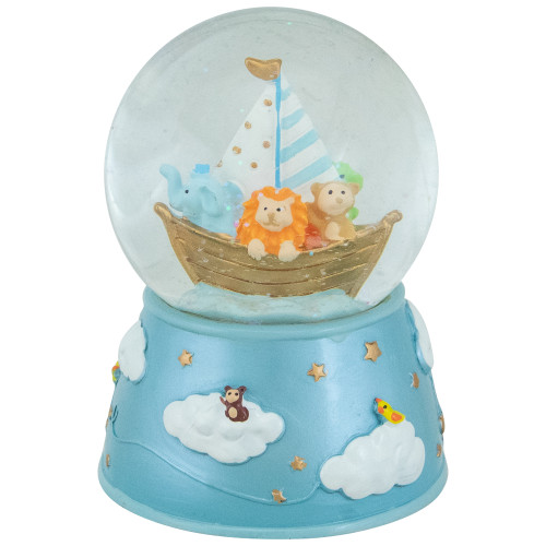 5" Children's Blue Sleepy Time Musical Snow Globe - IMAGE 1