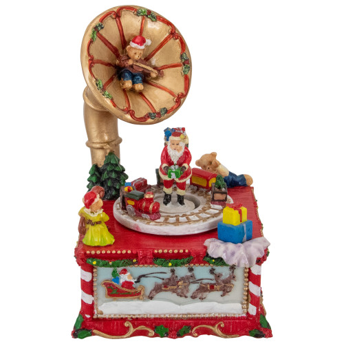 Santa Claus on Phonograph Musical Christmas Decoration - 7" - IMAGE 1