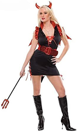 Red and Black Lady Lucifer Halloween Costume - Small/Med - IMAGE 1