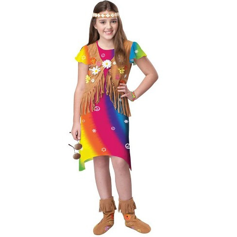 Girls Flower Power Child Halloween Costume - XL - IMAGE 1