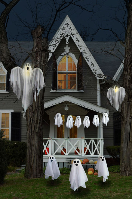 Lighted Ghost Family Halloween Decorations - 6-Piece - IMAGE 1