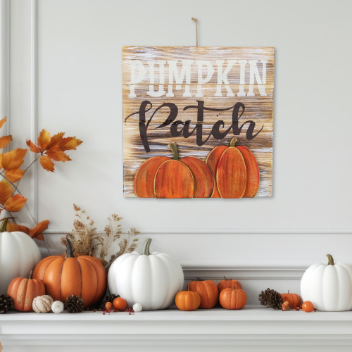 Pumpkin Patch Fall Harvest Wooden Wall Sign - 12" - IMAGE 1