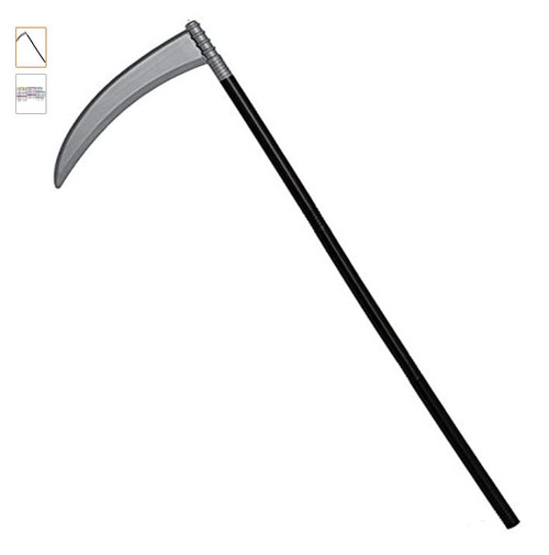 4-Piece Black and Silver Sickle Grim Reaper Weapon Halloween Accessory - 36" - IMAGE 1