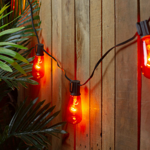 Edison Style Halloween Lights - Orange - 9' Black Wire - 10ct - IMAGE 1