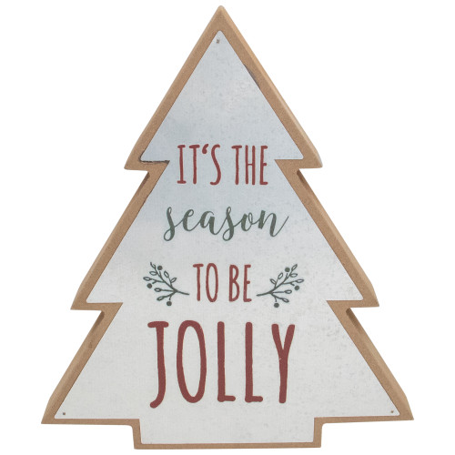 Tree Shaped "It's the Season to be Jolly" Christmas Sign - 10" - IMAGE 1