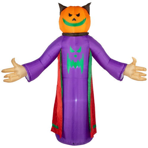 LED Lighted Inflatable Jack-O-Lantern Grim Reaper Outdoor Halloween Decoration - 8' - IMAGE 1