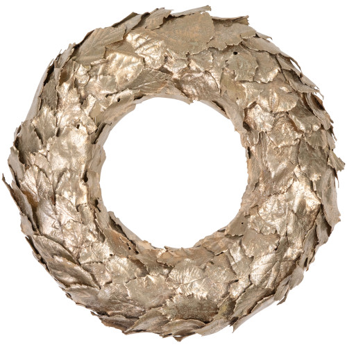 Gold Layered Leaves Christmas Wreath, 15.5-Inch, Unlit - IMAGE 1