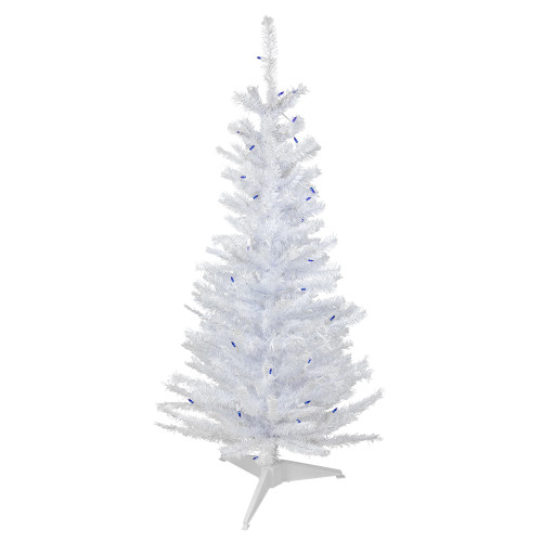 4' Pre-Lit Woodbury White Pine Slim Artificial Christmas Tree, Blue Lights - IMAGE 1