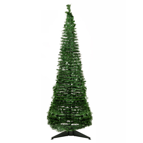 Tinsel Pop-Up Artificial Christmas Tree - 6' - Green - Unlit - IMAGE 1